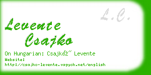 levente csajko business card